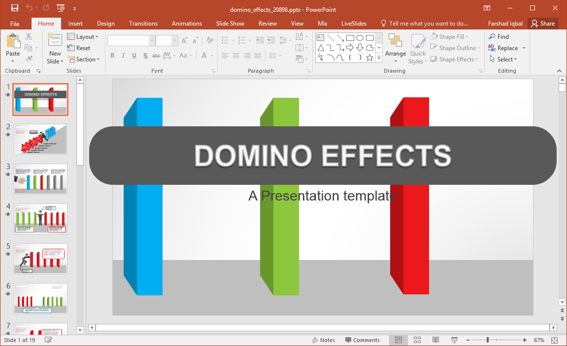 Animated Domino Effects Powerpoint Template – Fppt For Powerpoint Replace Template