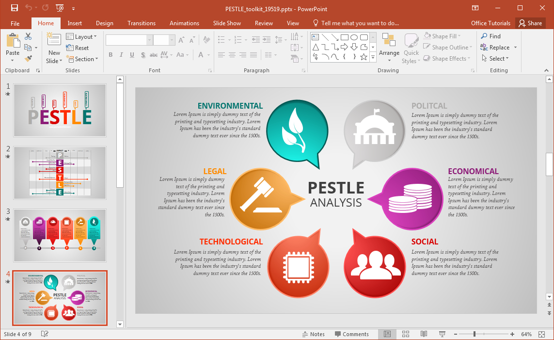 Animated Pestle Analysis Presentation Template For Powerpoint Regarding Pestel Analysis Template Word