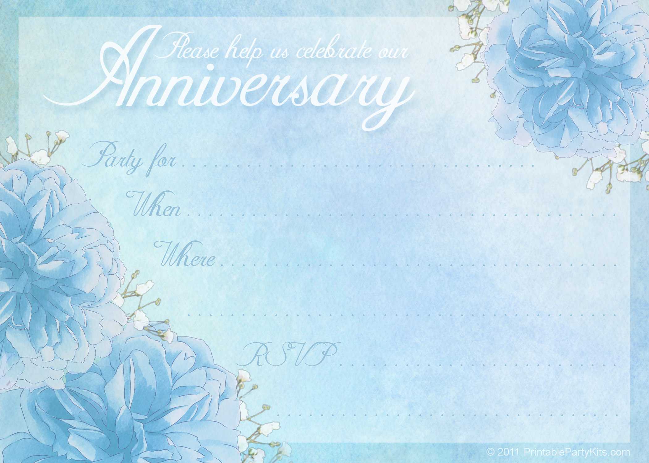 Anniversary Card Templates 12 Free – Anniversary Card Within Template For Anniversary Card