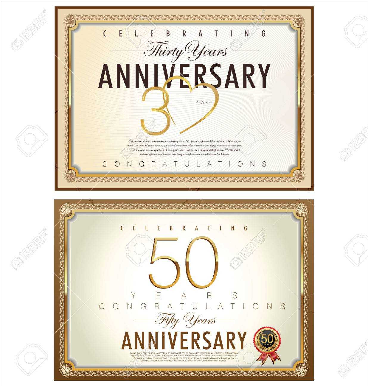 Anniversary Certificate Template Intended For Anniversary Intended For Anniversary Certificate Template Free