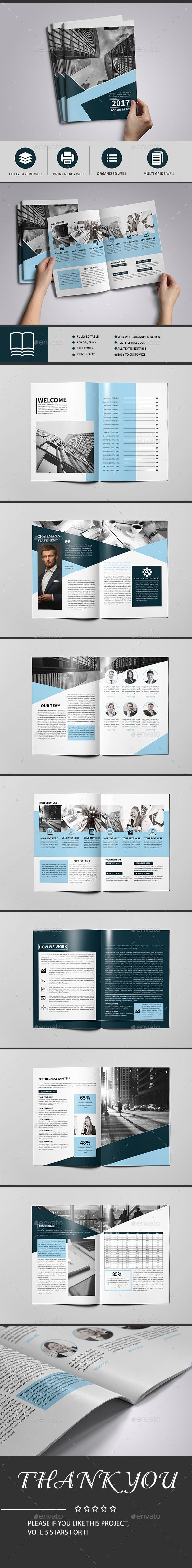 Annual Report Brochure 16 Page — Indesign Template #print Regarding Chairman's Annual Report Template