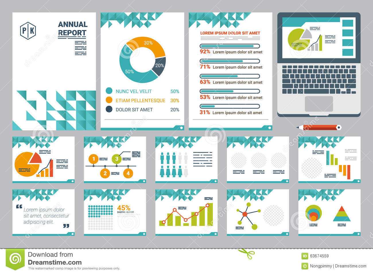 Annual Report Cover A4 Sheet And Presentation Template Stock Regarding Illustrator Report Templates