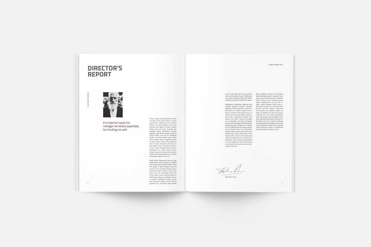 Annual Report | Silukeight | Corporate Fonts, Brochure Inside Chairman's Annual Report Template