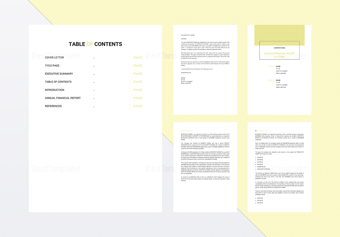 Annual Report Template In Word Google Docs Apple Pages In Annual Report Word Template