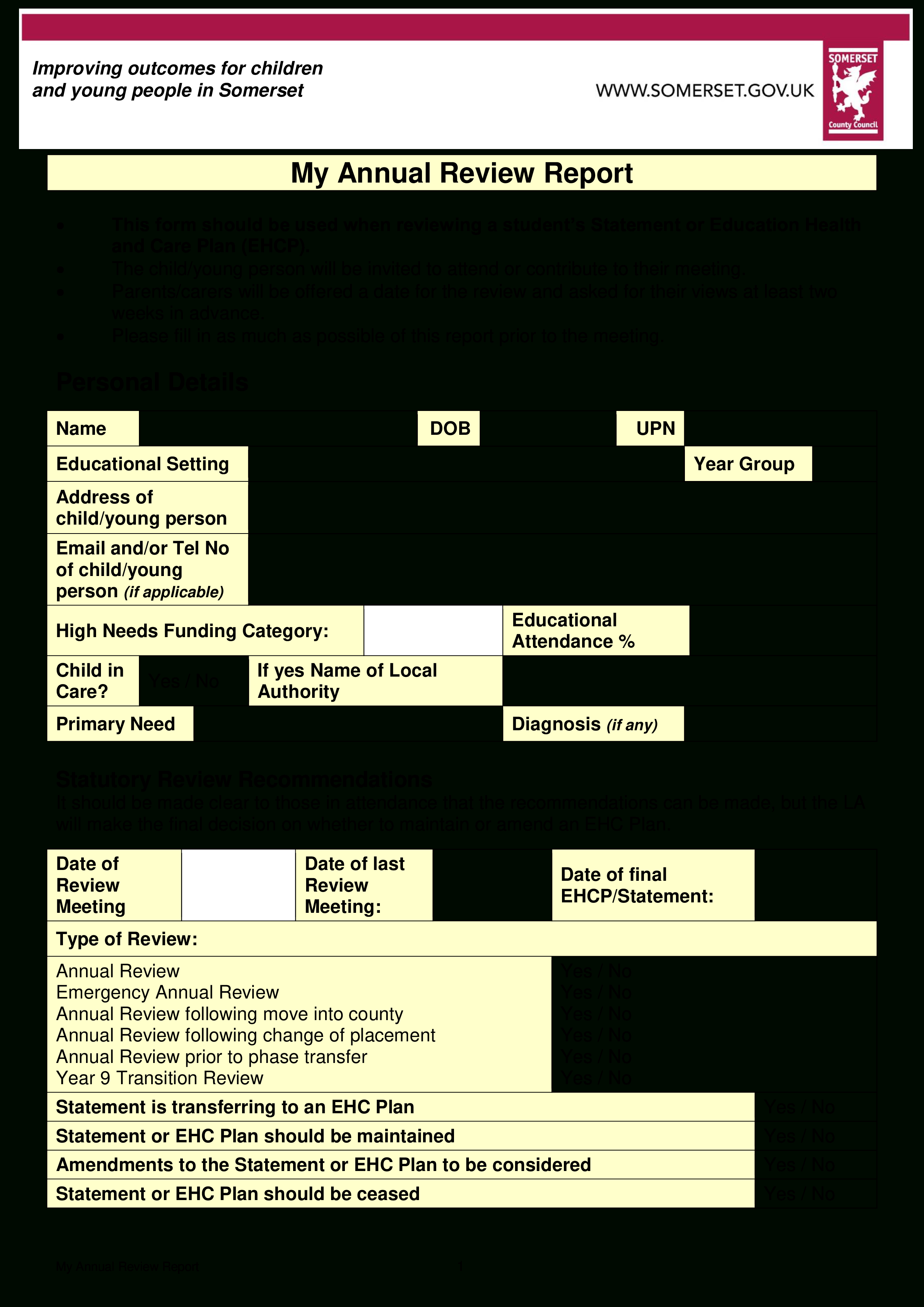 Annual Review | Templates At Allbusinesstemplates Intended For Annual Review Report Template