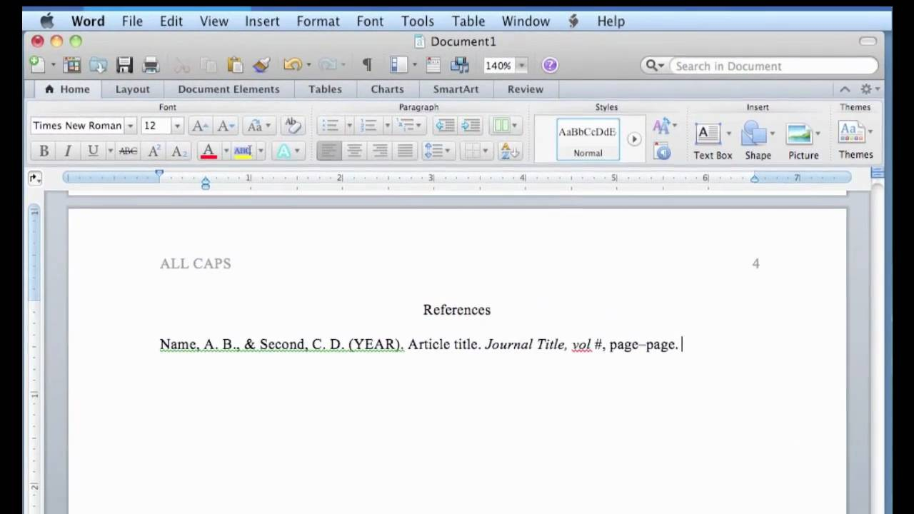 Apa Format In Word For Mac Inside Apa Template For Word 2010