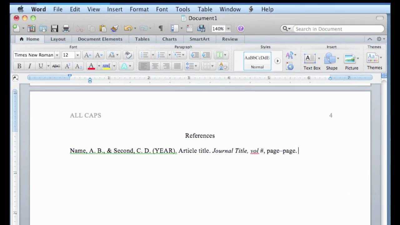 Apa Format In Word For Mac Inside Apa Template For Word 2010