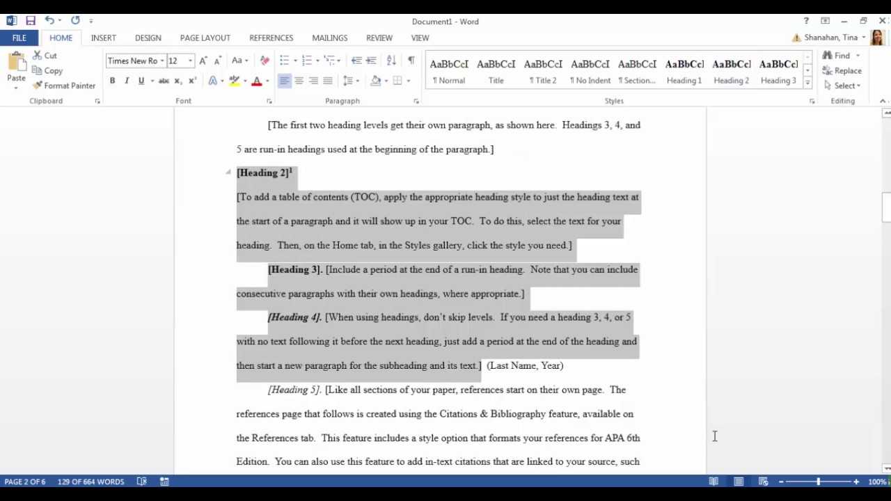 Apa Template In Microsoft Word 2016 Pertaining To Apa Format Template Word 2013