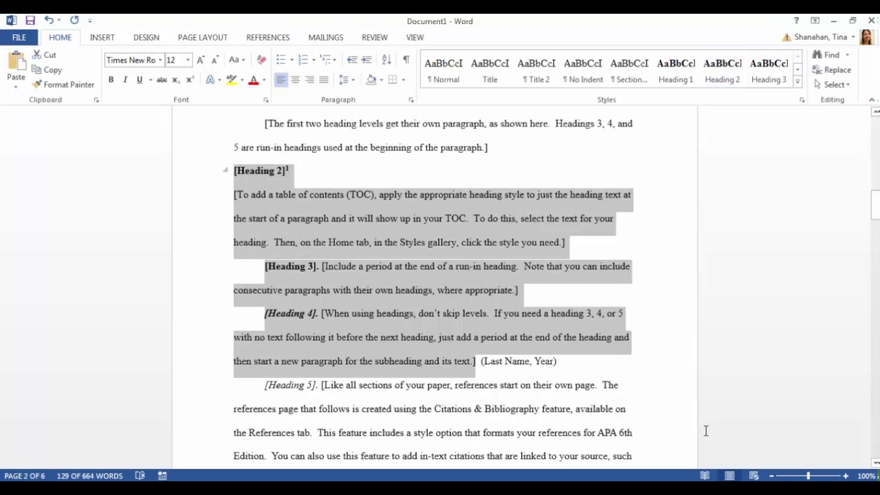Apa Template In Microsoft Word 2016 With Regard To Apa Template For Word 2010