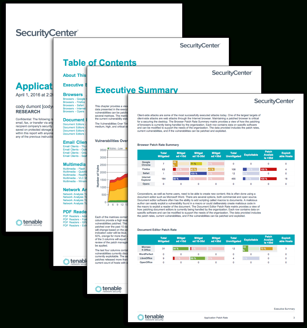 Application Patch Rate Report – Sc Report Template | Tenable® In It Management Report Template