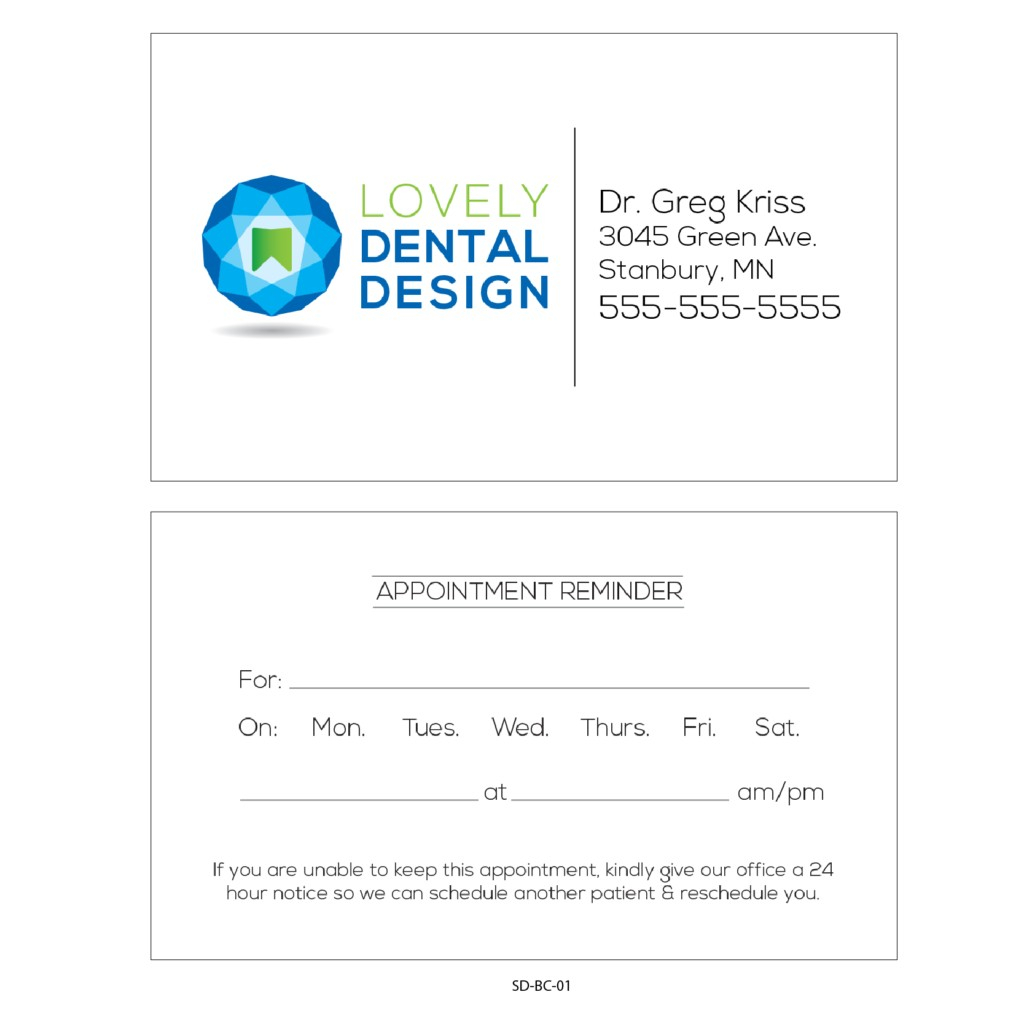 Appointment Business Card Template | Creative Atoms Regarding Dentist Appointment Card Template