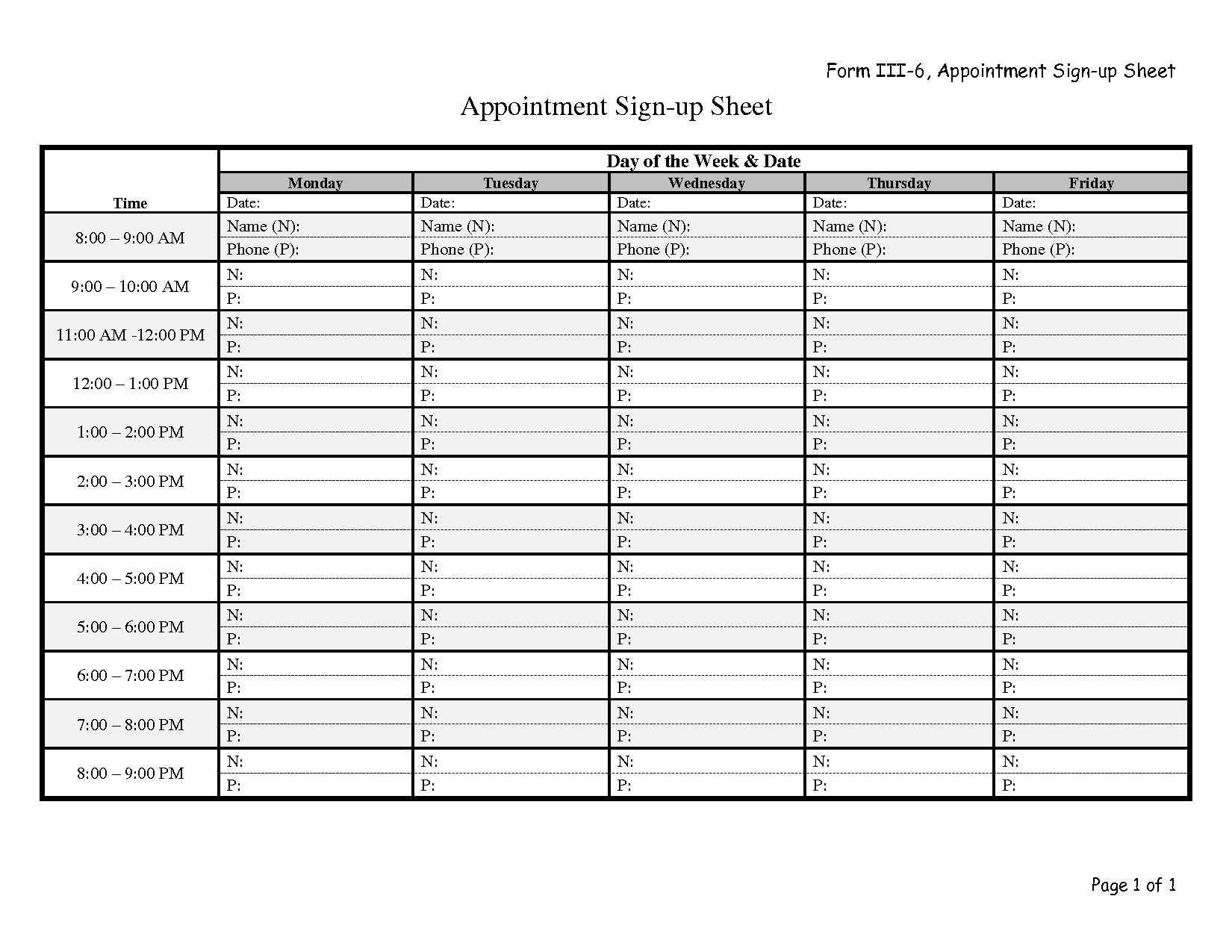 Appointment Sheet Template Word – Atlantaauctionco Within Appointment Sheet Template Word