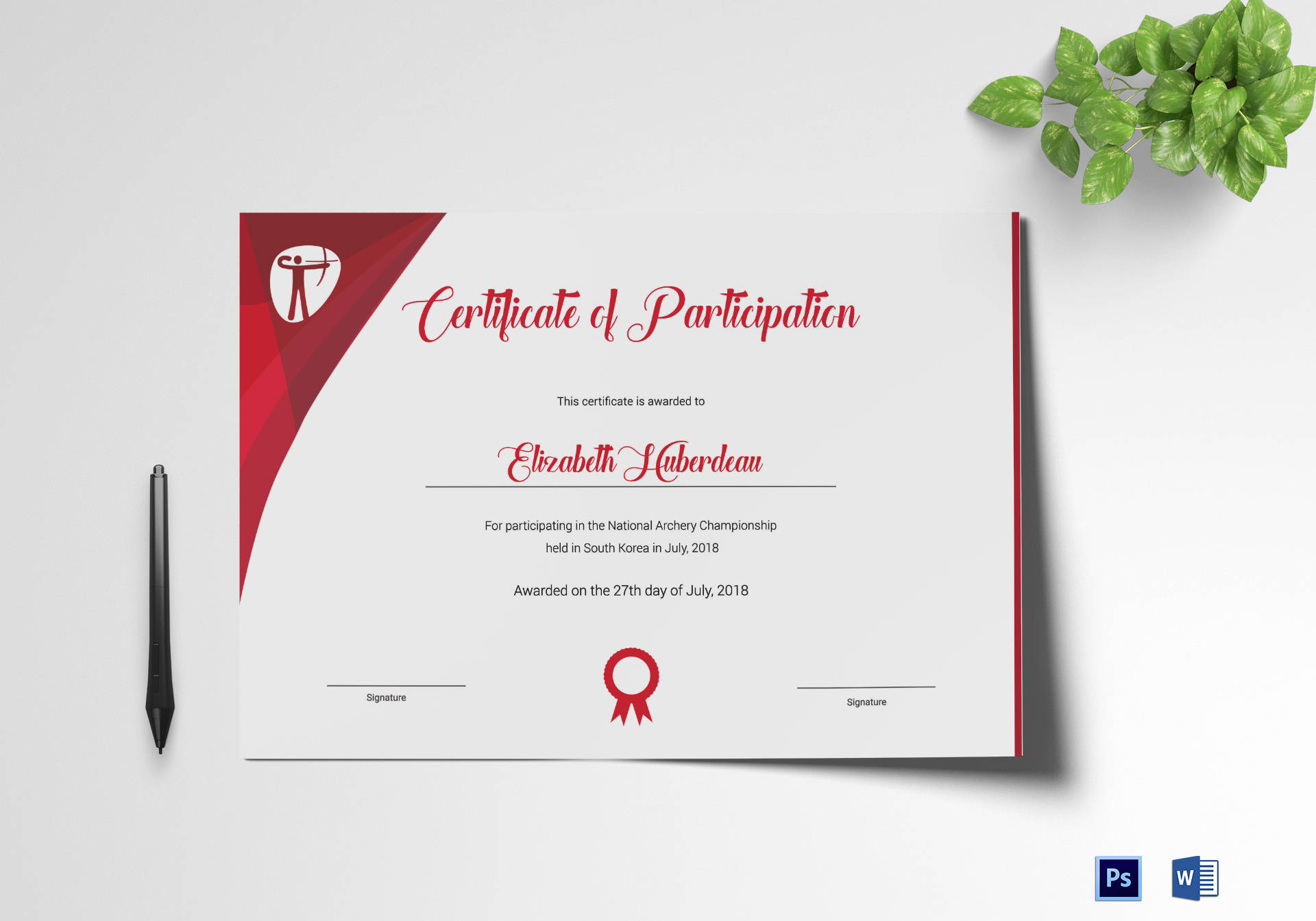 Archery Participation Certificate Template With Regard To Certificate Of Participation Word Template
