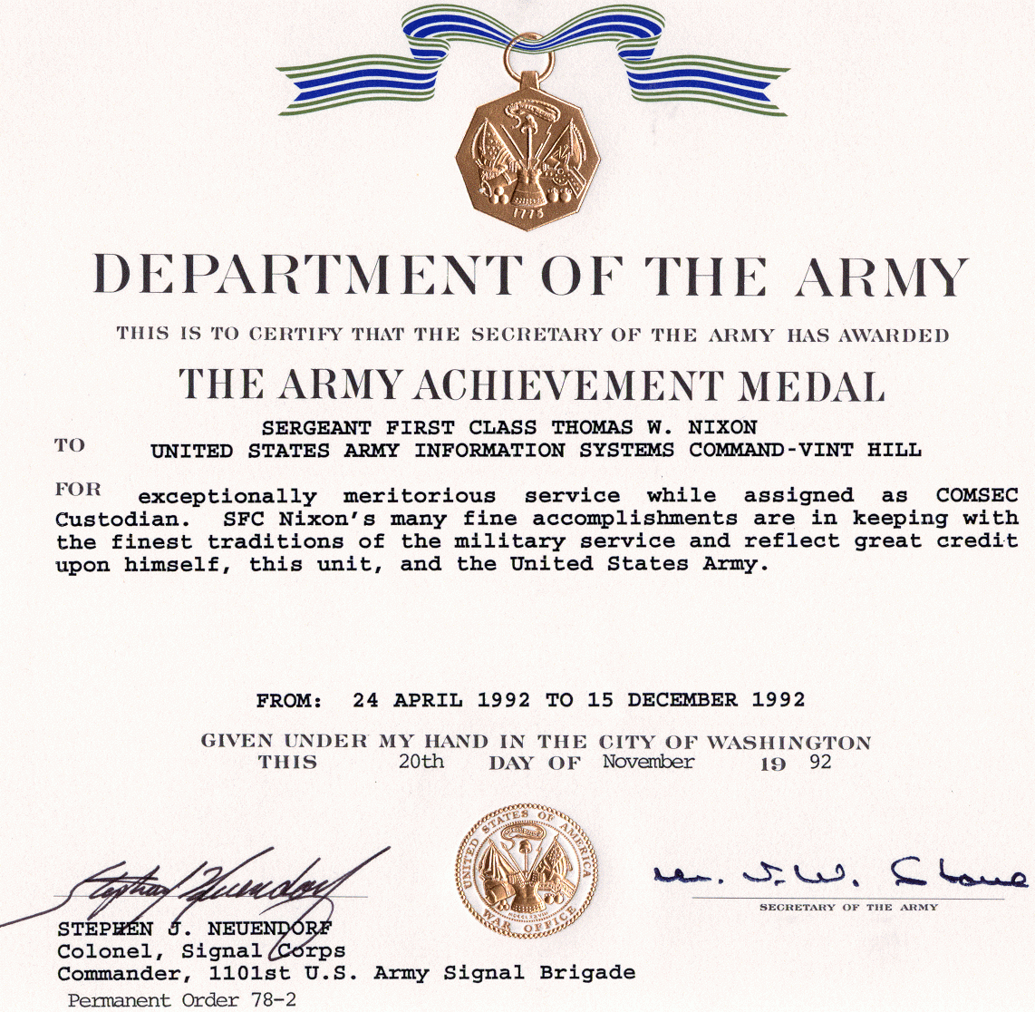 Army Certificate Of Appreciation Template Throughout Army Certificate Of Achievement Template