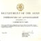 Army Certificate Of Completion Template – Atlantaauctionco For Army Certificate Of Completion Template