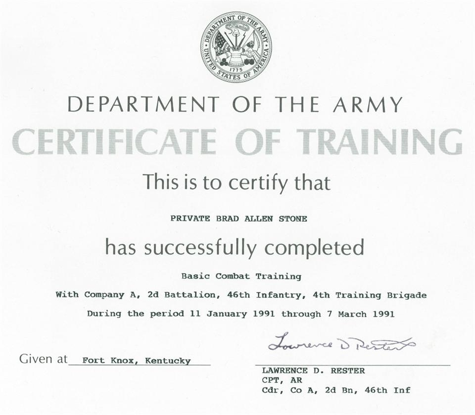 Army Certificate Of Training Template | Doyadoyasamos Regarding Army Certificate Of Completion Template