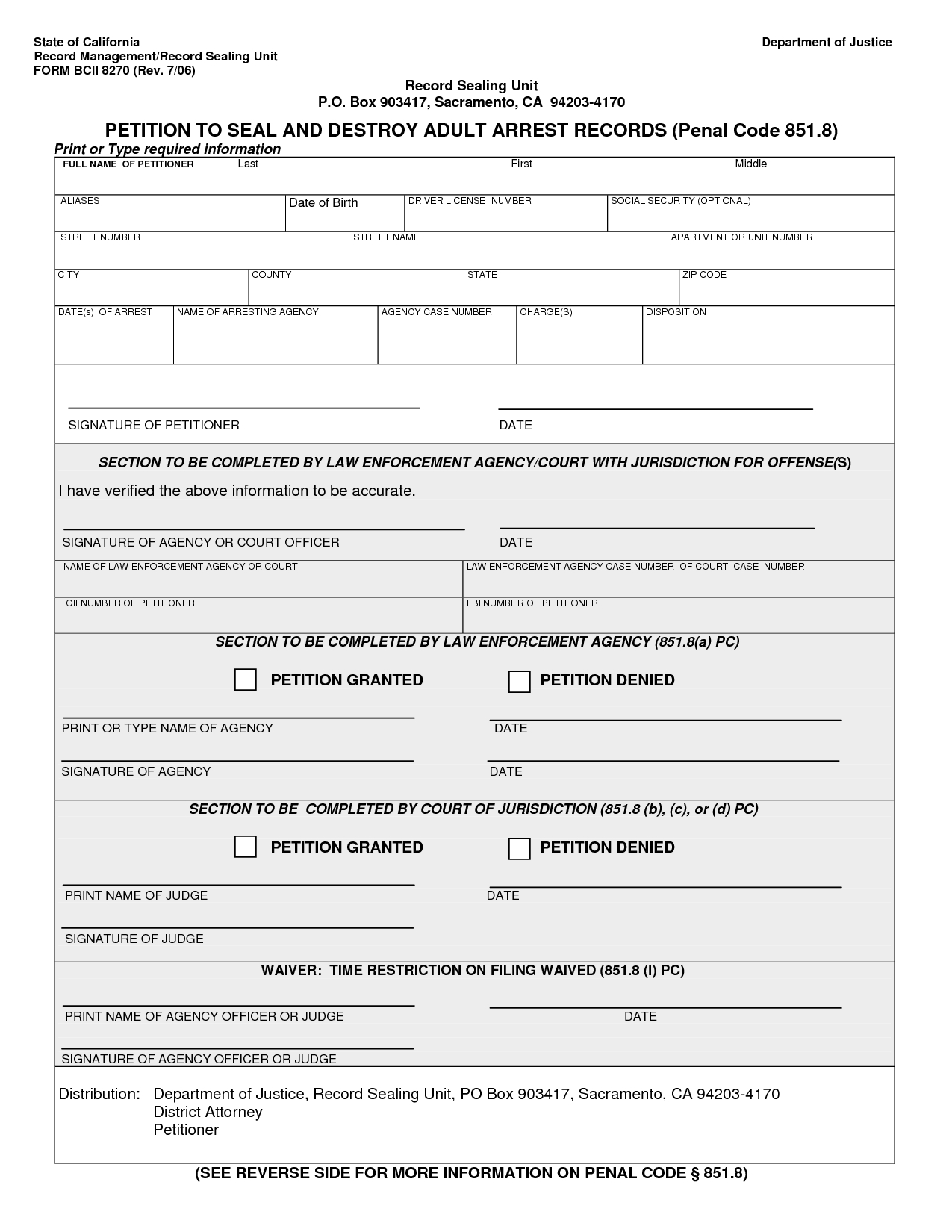 Arrest Record Template | Ca – Criminal – Petition To Seal With Regard To Blank Autopsy Report Template