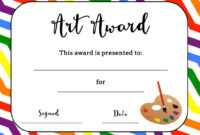 Art Award Certificate (Free Printable) | Art | Art Classroom throughout Free Art Certificate Templates
