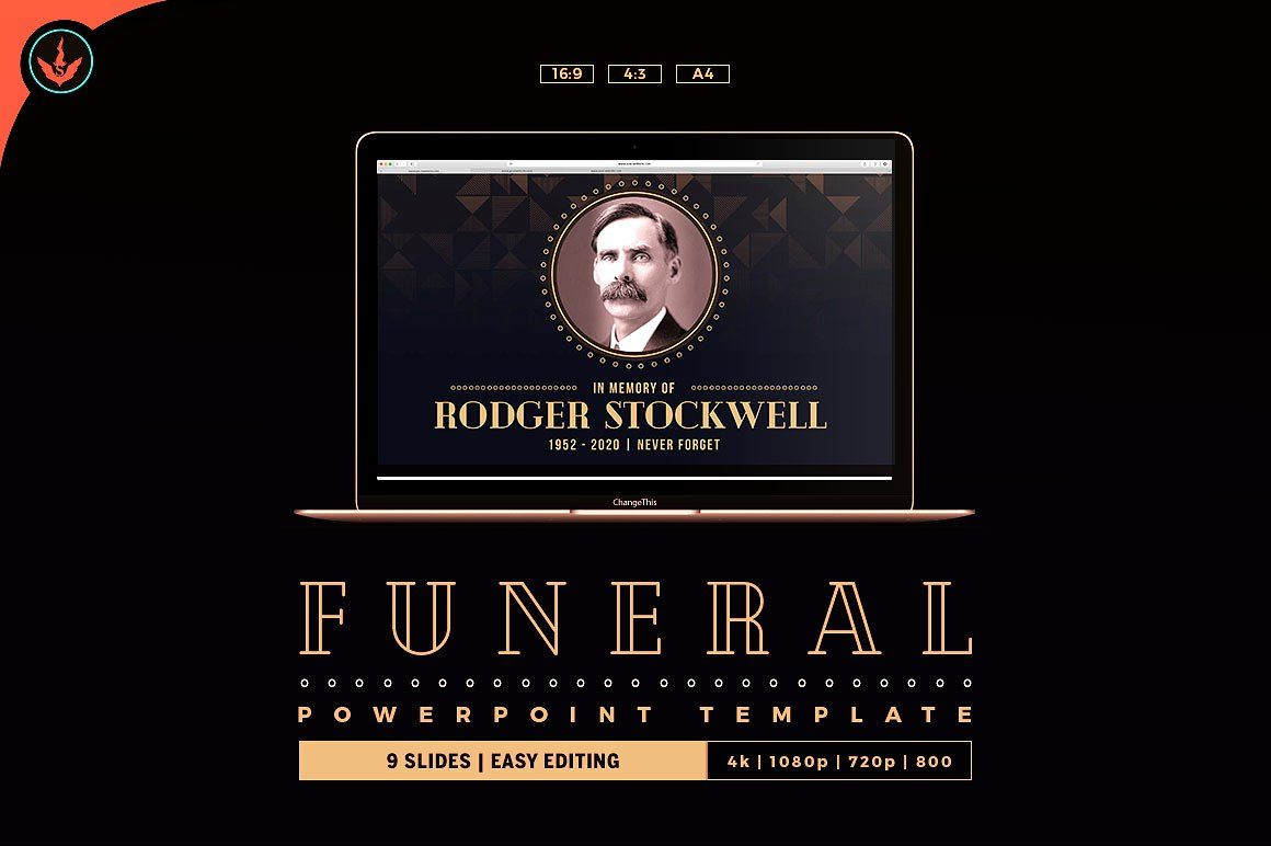 Art Deco Funeral Powerpoint Template #place#ways#today Pertaining To Funeral Powerpoint Templates