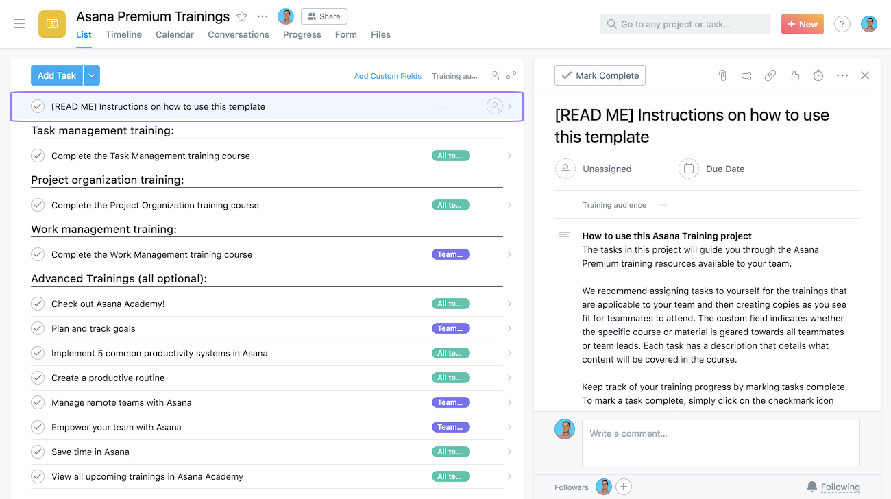 Asana Created Templates · Asana Throughout Software Problem Report Template