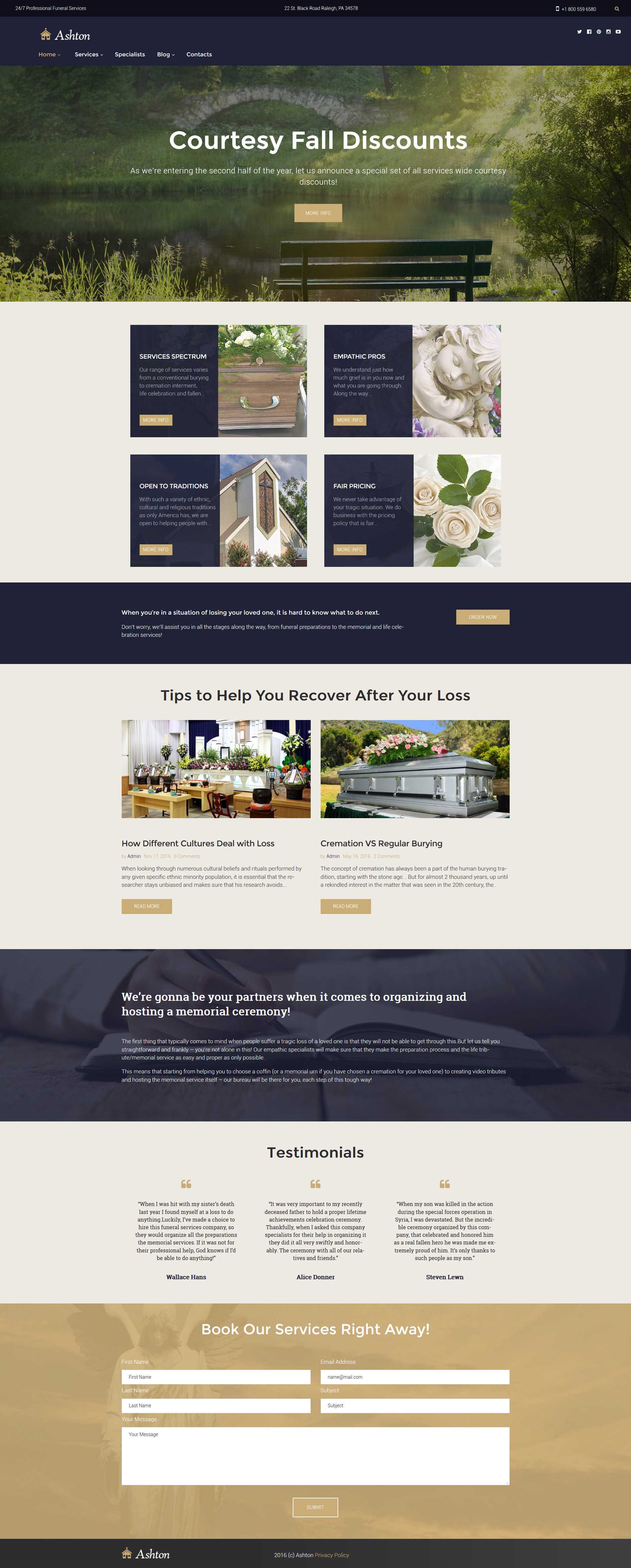 Ashton – Funeral & Cemetery Services WordPress Theme Inside Funeral Powerpoint Templates