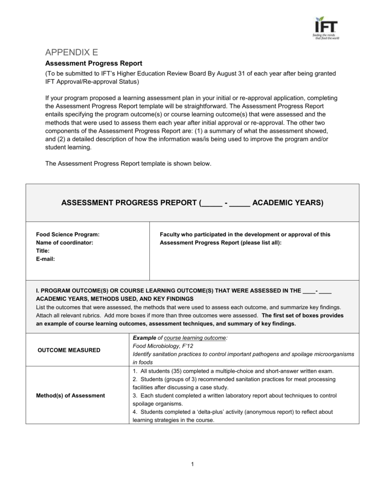 Assessment Progress Report & Rubric Evaluation Throughout Evaluation Summary Report Template