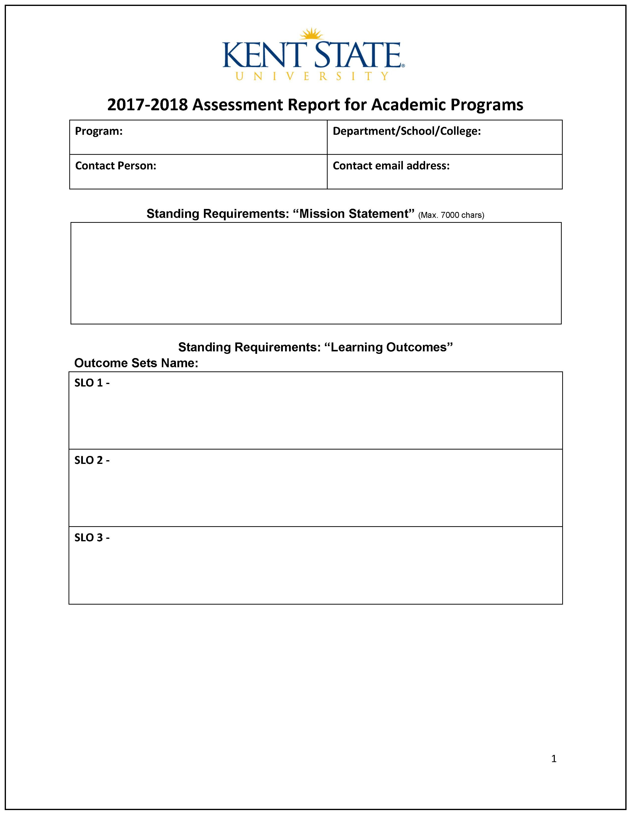 Assessment Report – Word Template | Accreditation In State Report Template