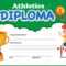 Athletics Diploma Certificate Template Illustration Intended For Sports Day Certificate Templates Free