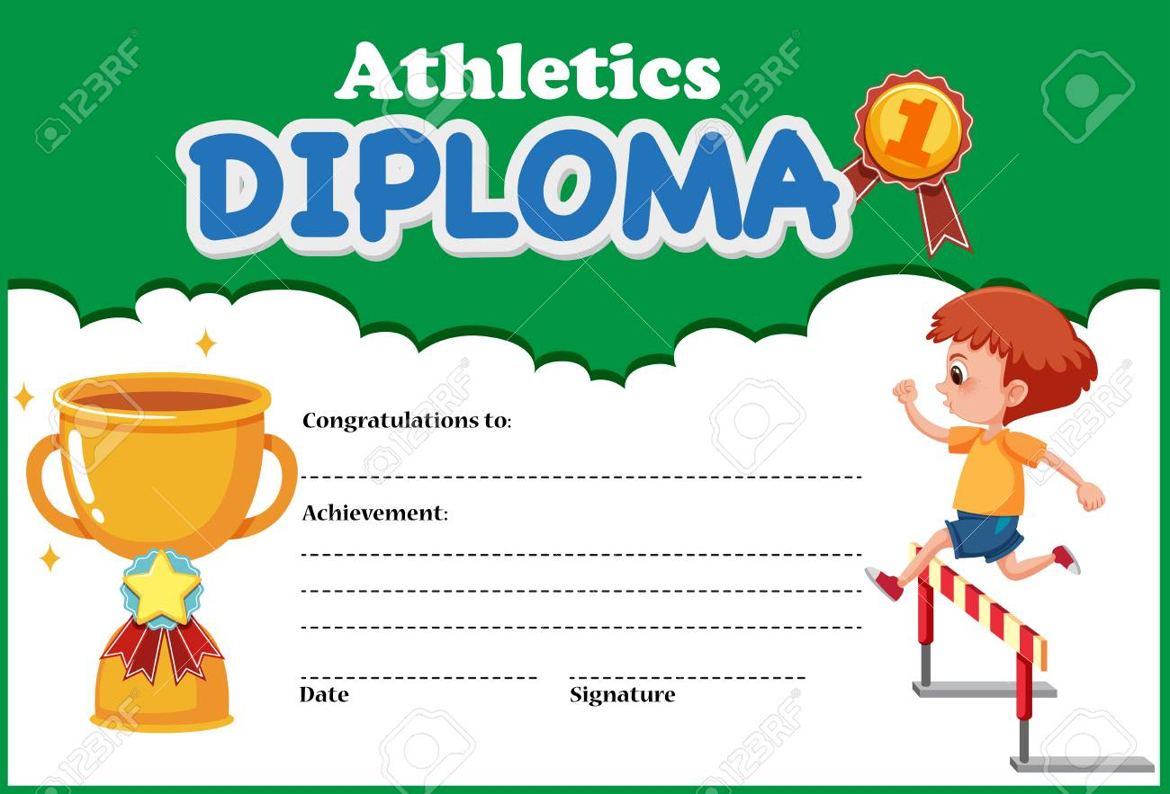 Athletics Diploma Certificate Template Illustration Intended For Sports Day Certificate Templates Free