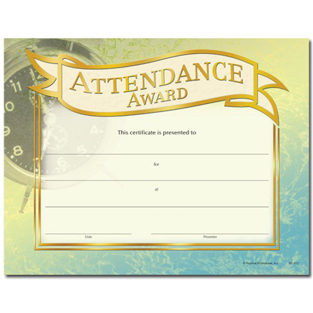 Attendance Award Certificate Template With Regard To Perfect Attendance Certificate Free Template