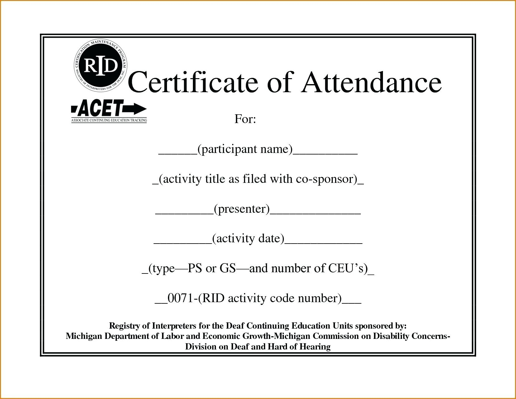 Attendance Template Word – Verypage.co Intended For Attendance Certificate Template Word
