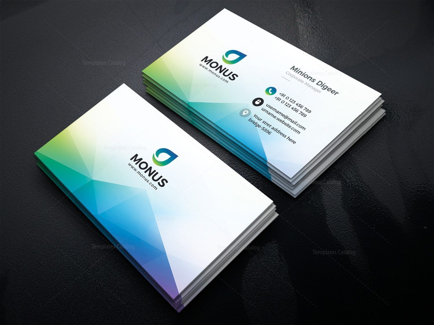 Aurora Modern Business Card Design Template 001593 | Office With Regard To Modern Business Card Design Templates
