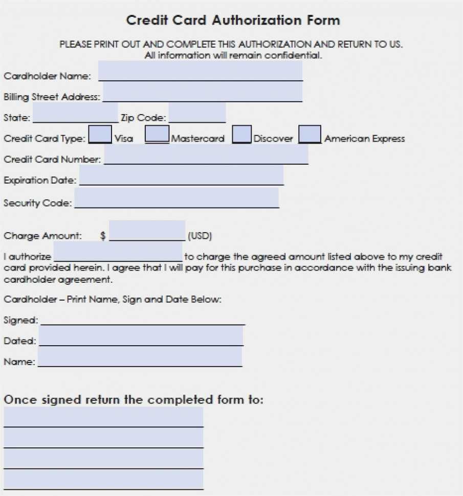 Authorization To Charge Credit Card Template With Authorization To Charge Credit Card Template