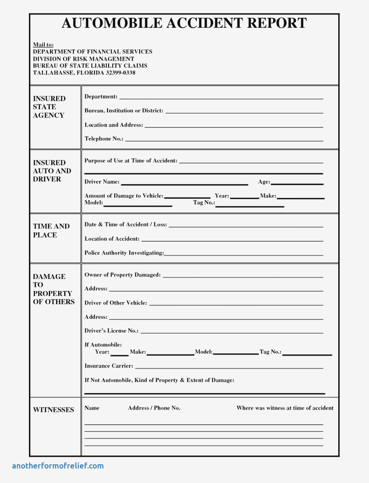 Auto Accident Report Form Income Tax Keep In Your Glove Box Intended For Motor Vehicle Accident Report Form Template