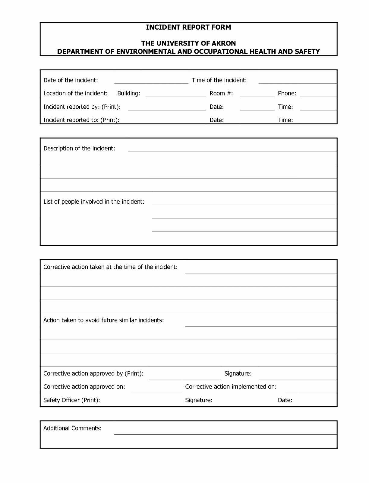 Automobile Accident Report Form Template Elegant Incident For Hse Report Template