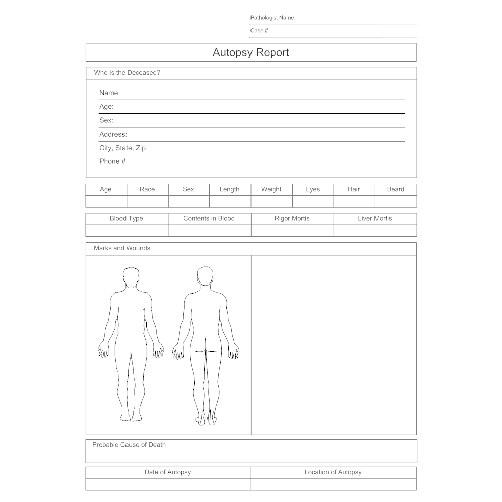 Autopsy report sample With Regard To Blank Autopsy Report Template