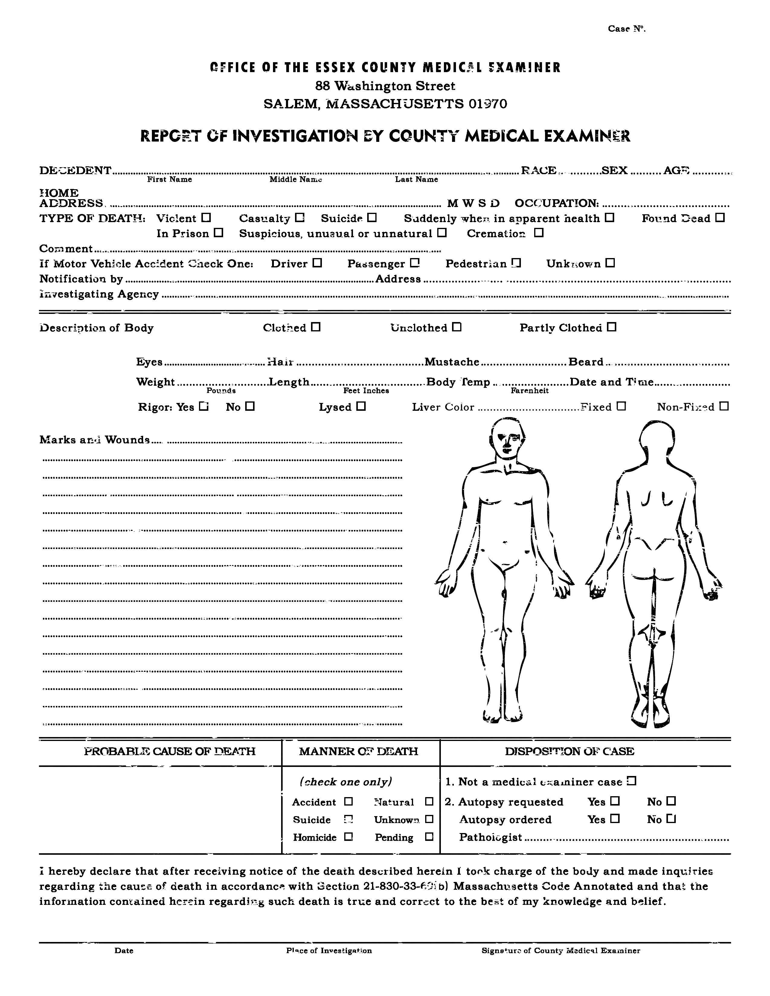 Autopsy Report Template - Atlantaauctionco In Blank Autopsy Report Template