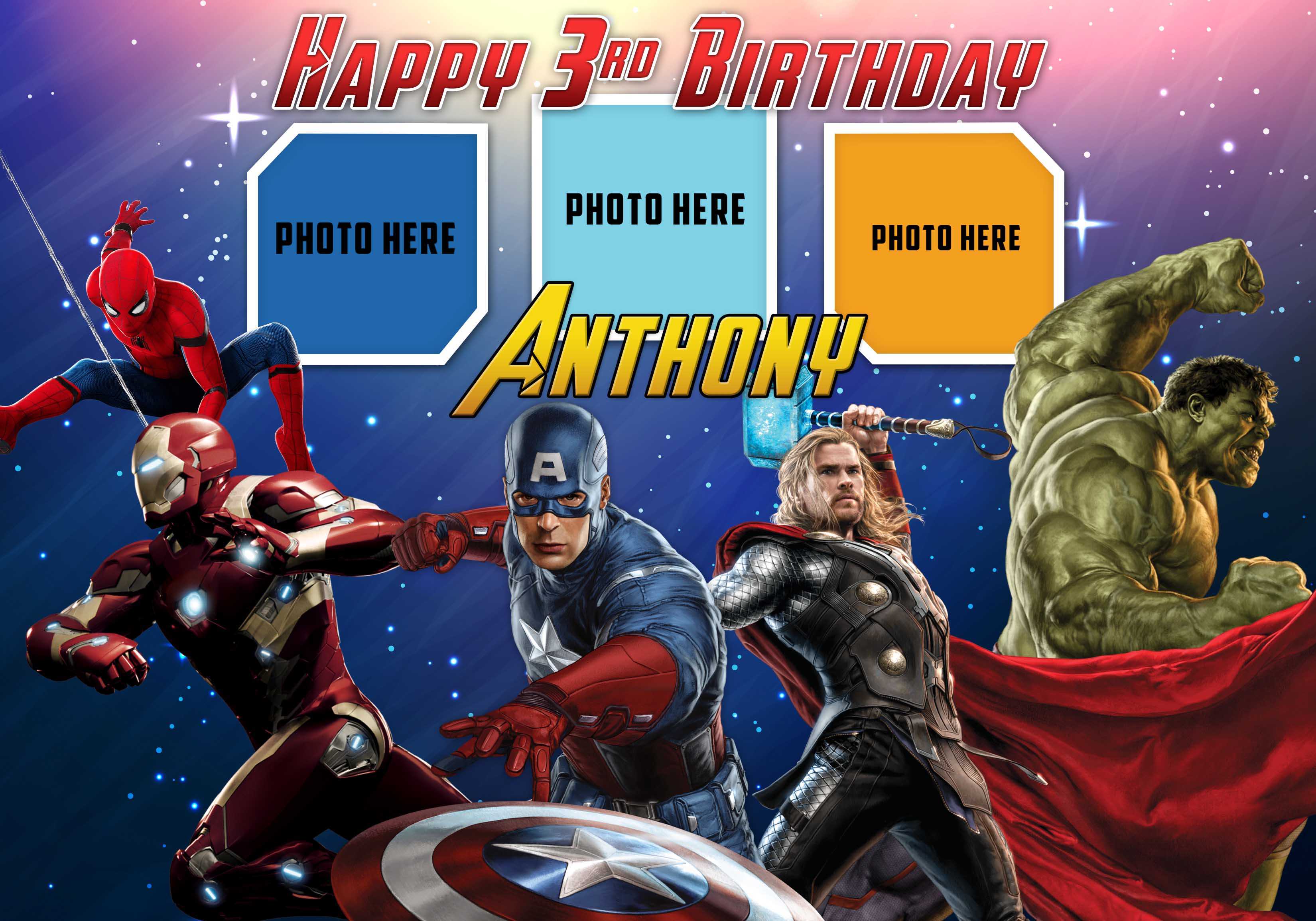 Avengers Birthday Tarpaulin Template | Dioskouri Designs In Avengers Birthday Card Template