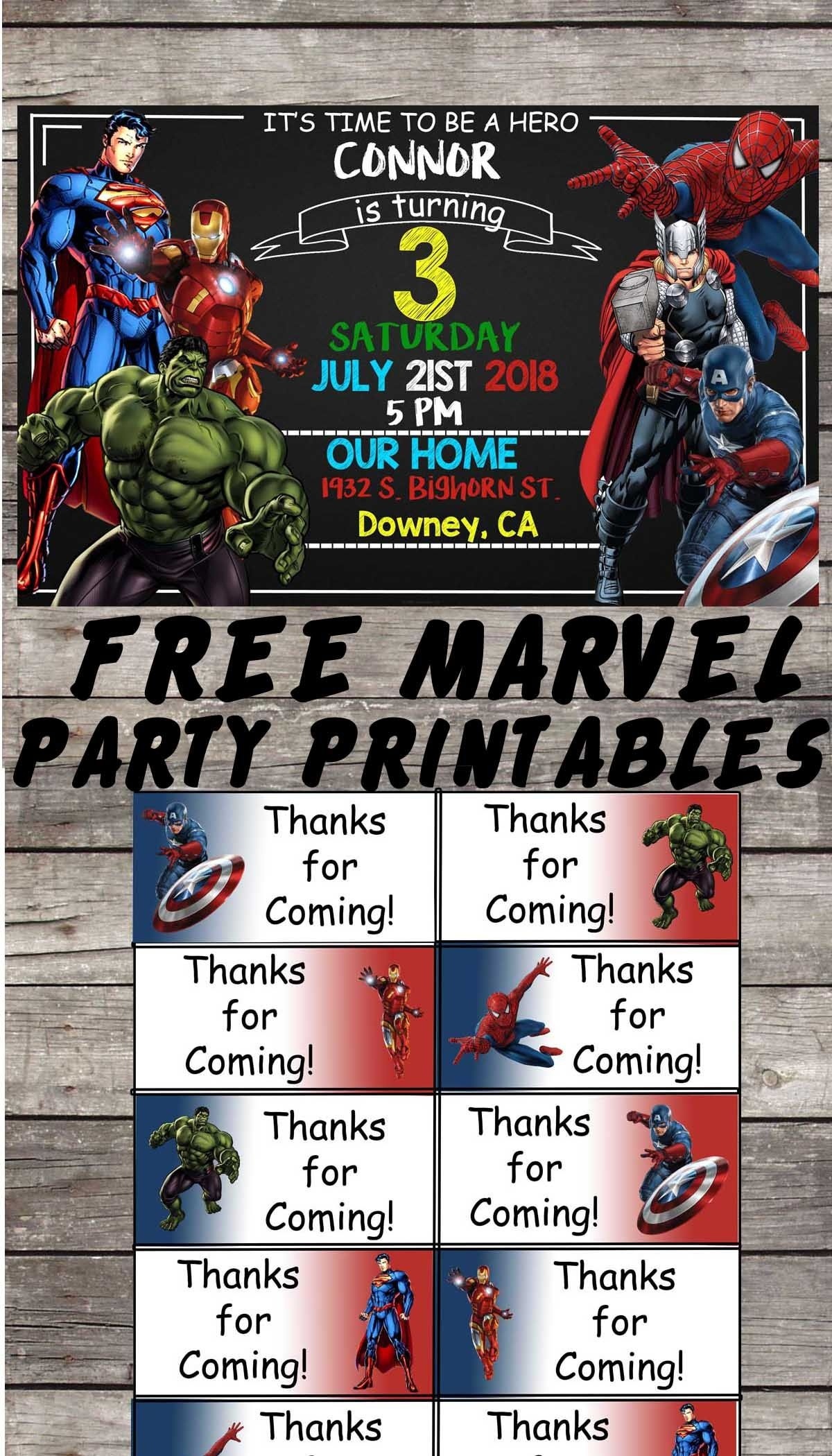 Avengers Printable Invitations Free | Free Printable Intended For Avengers Birthday Card Template