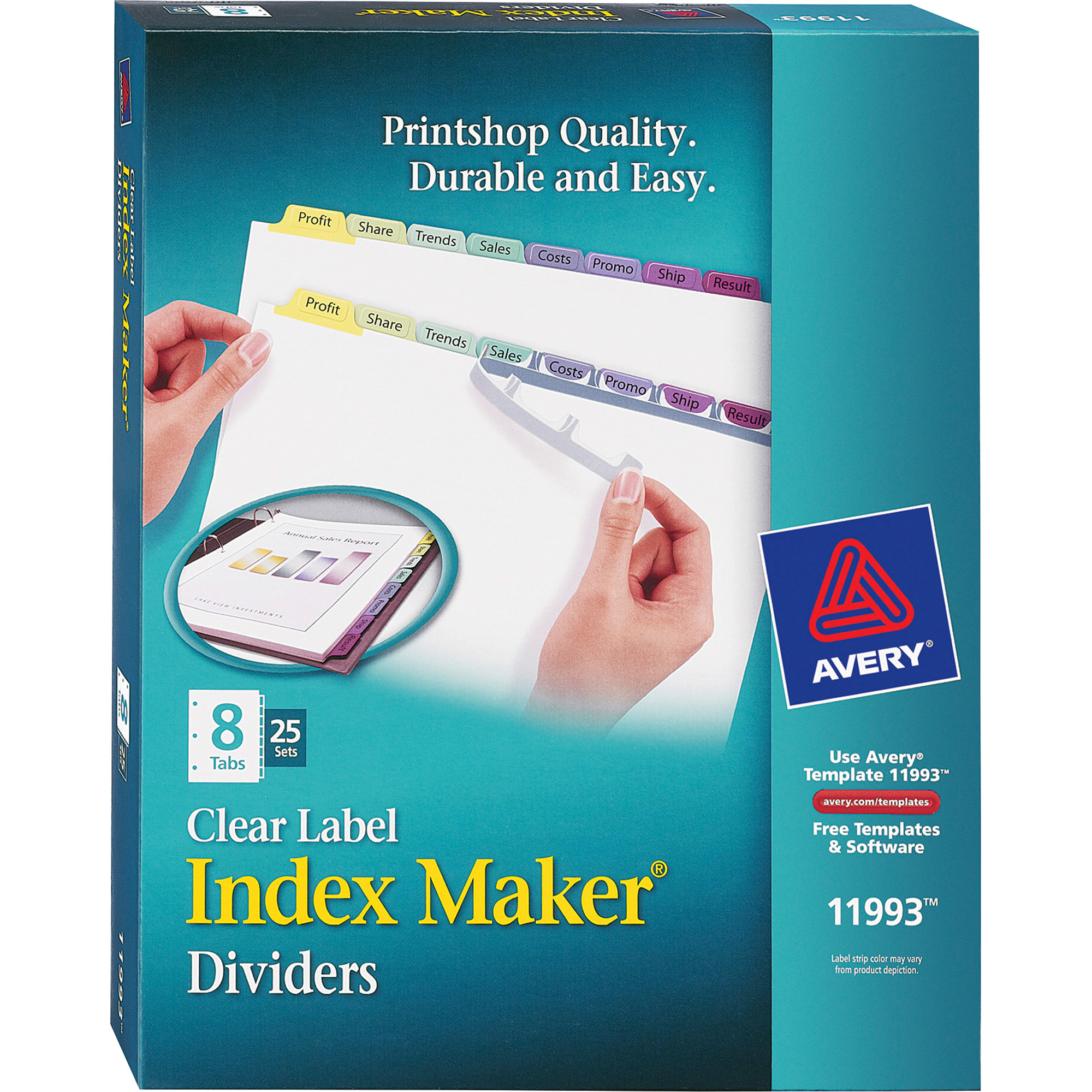 Avery® Index Maker Print & Apply Clear Label Dividers With Contemporary  Color Tabs – 8 X Divider(S) – Print On Tab(S) – 8 Tab(S)/set – 8.5" Divider In 8 Tab Divider Template Word