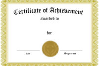 Award Certificate Template Certificate Templates Best Free inside Blank Certificate Of Achievement Template