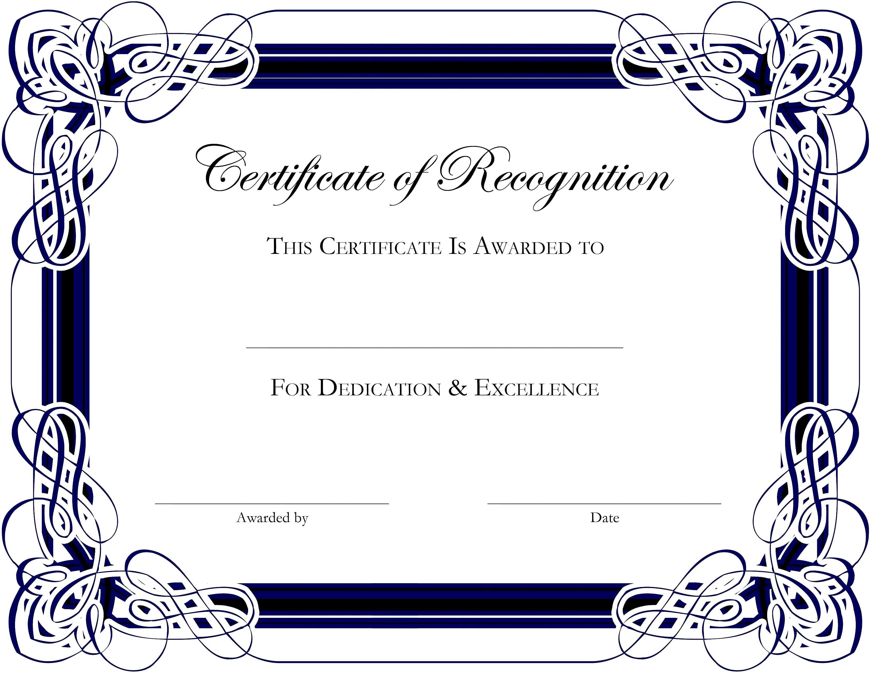 Award Certificate Template Publisher Fresh Award Certificate In Award Certificate Border Template