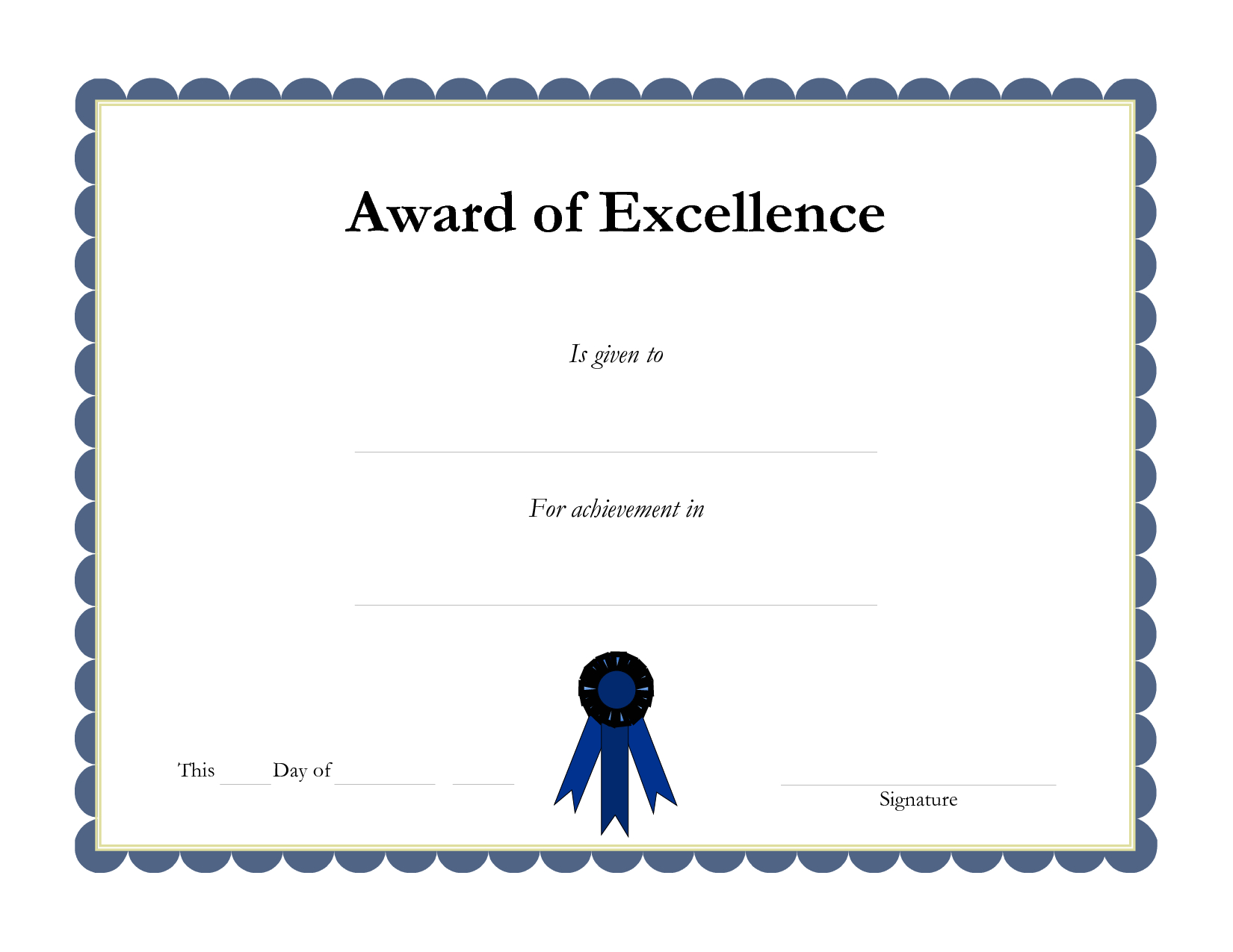 Award Template Certificate Borders | Award Of Excellenceis Throughout Award Certificate Border Template