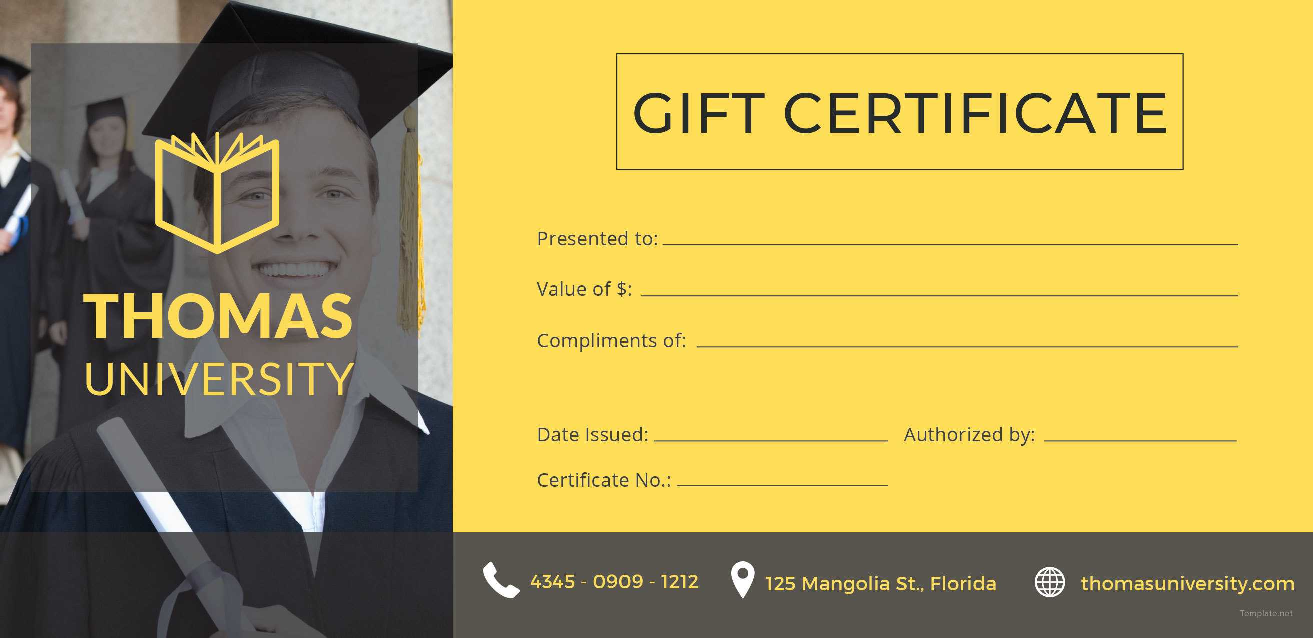 Awesome Collection For Graduation Gift Certificate Template In Graduation Gift Certificate Template Free