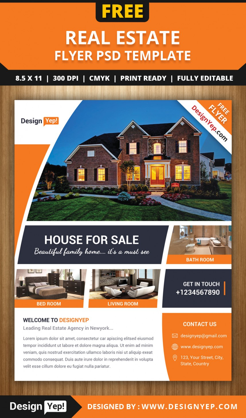 Awesome Free Real Estate Flyer Templates Template Ideas Psd With Regard To Real Estate Brochure Templates Psd Free Download