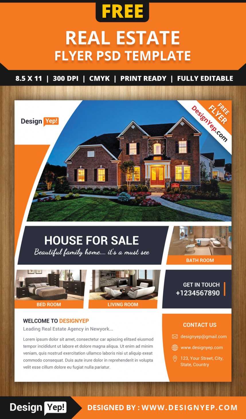 Awesome Free Real Estate Flyer Templates Template Ideas Psd With Regard To Real Estate Brochure Templates Psd Free Download