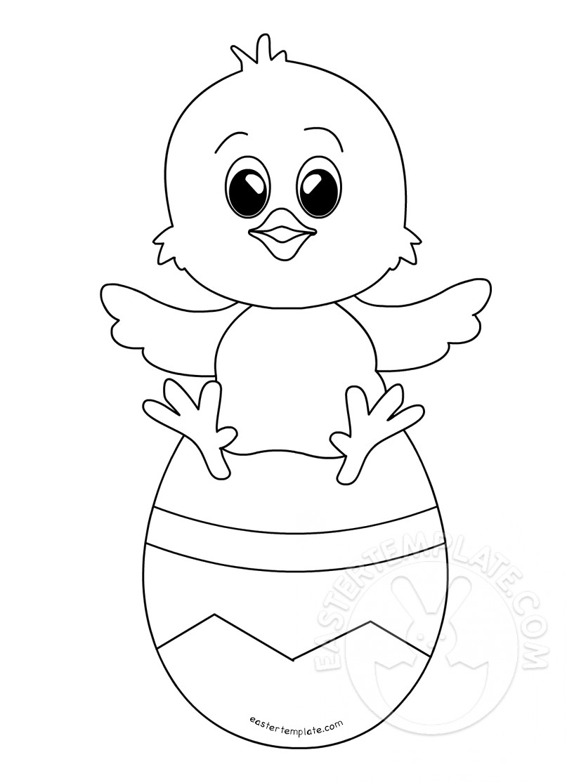 Baby Chick Sitting On Easter Egg | Easter Template Pertaining To Easter Chick Card Template