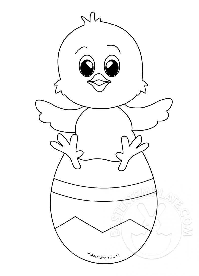 Baby Chick Sitting On Easter Egg | Easter Template Pertaining To Easter Chick Card Template