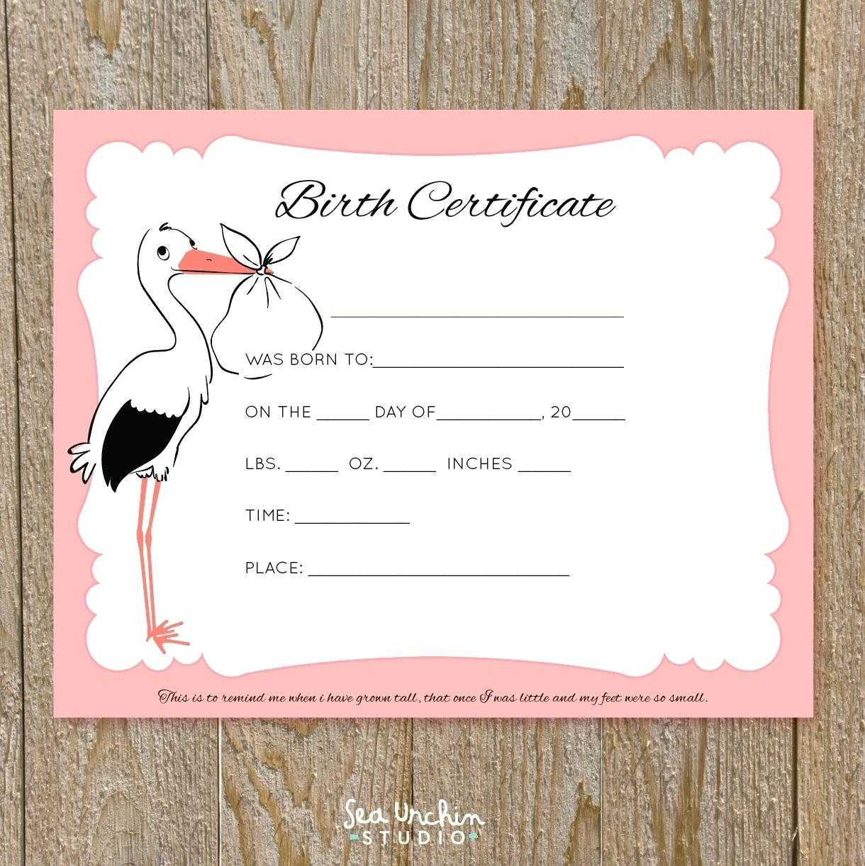 Baby Doll Birth Certificate Template Or With Free Printable Throughout Baby Doll Birth Certificate Template