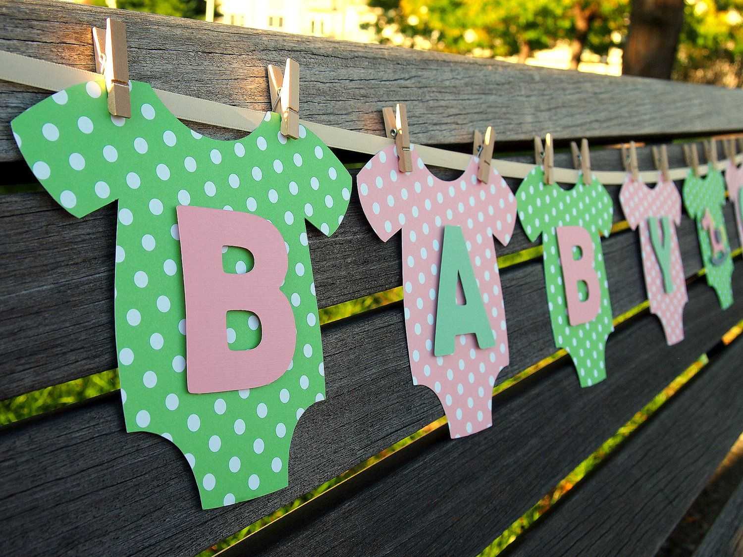 Baby One Piece Bodysuit "baby Girl" Baby Shower Banner: Pink Regarding Diy Baby Shower Banner Template